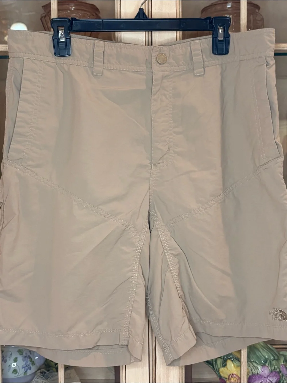 The North Face Men's Hybrid Shorts in Light Tan with multi pockets